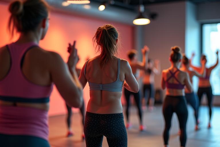 HIIT workout class in progress